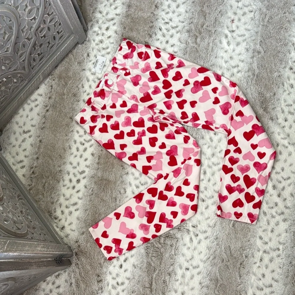NWT! The Children’s Place jeans girls size 10 pastel hearts white denim Lovecore